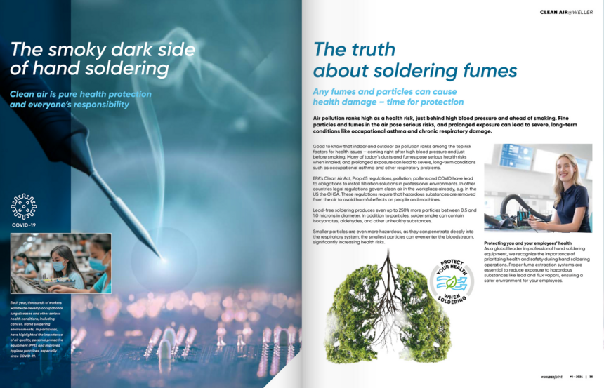 Smoky dark side of hand soldering