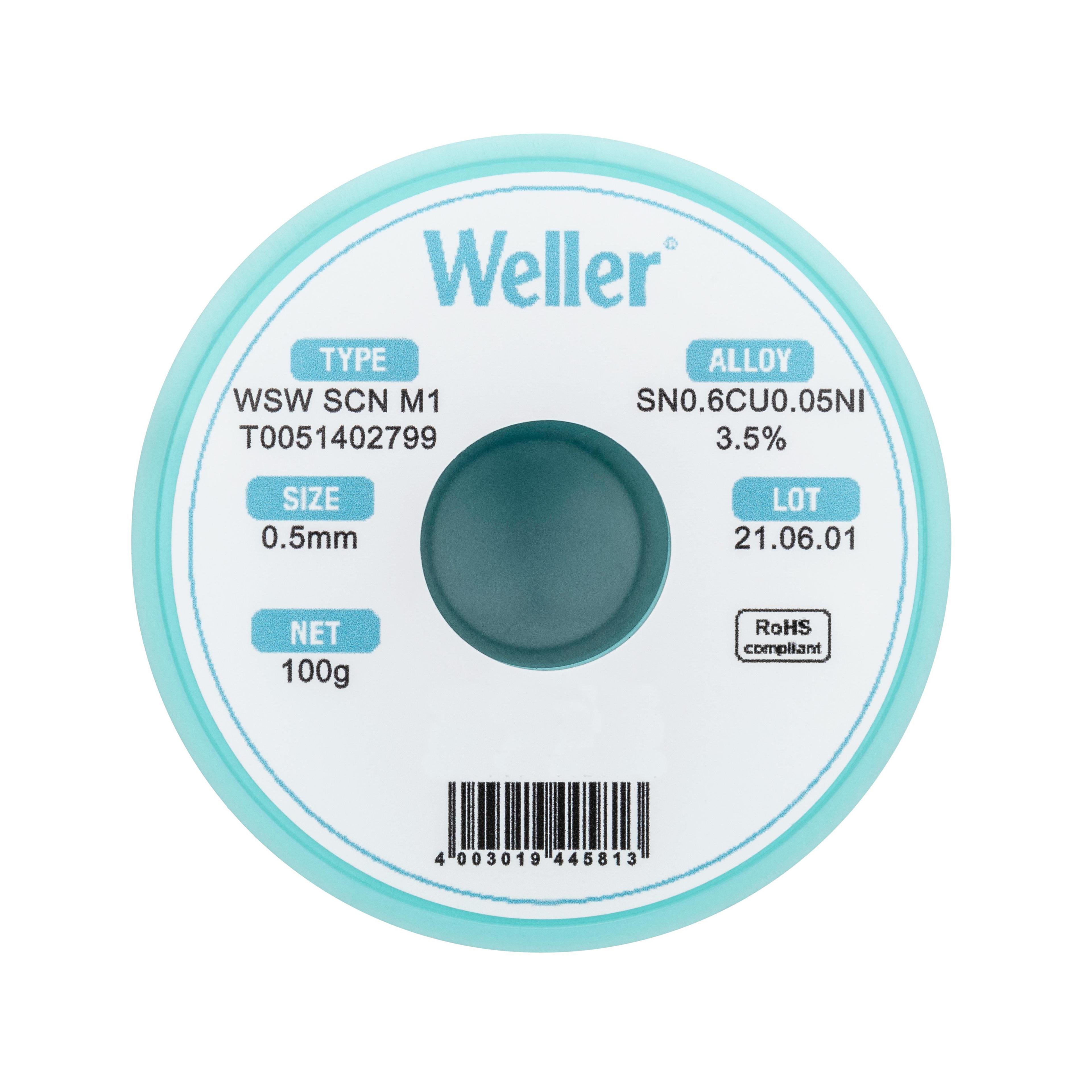 WSW SCN M1 SOLDER WIRE 0.5MM 100G | Weller Tools